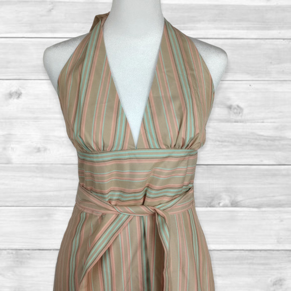 TOMMY Bahama Silk Tie Neck Dress 2 Women's Multicolored Lined Zip Back Size 2 - Picture 3 of 8
